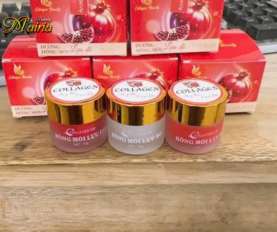 Dưỡng môi đỏ lựu (colagen)